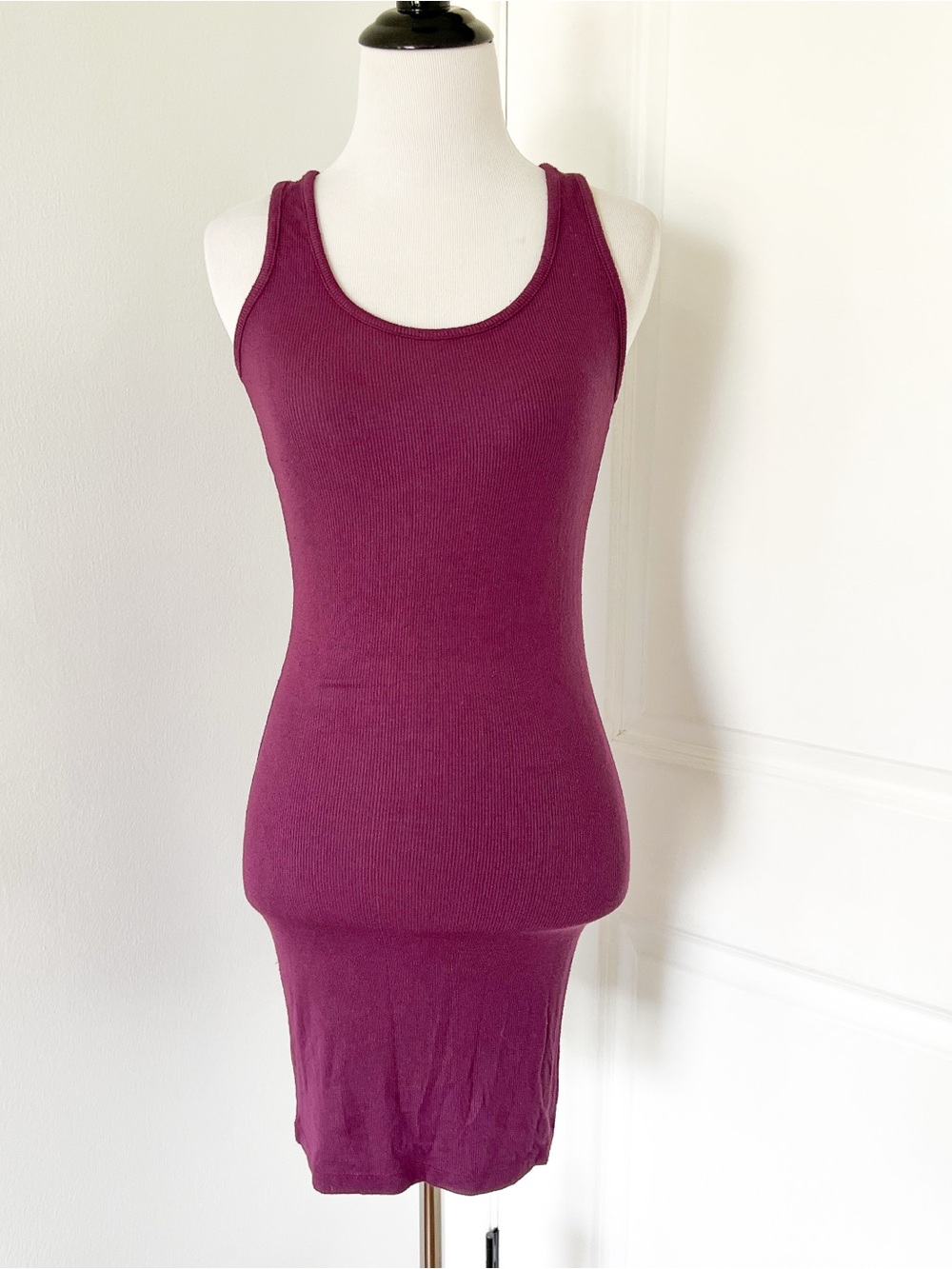 TALENTLESS Ribbed Tank Dress in Plum - Small